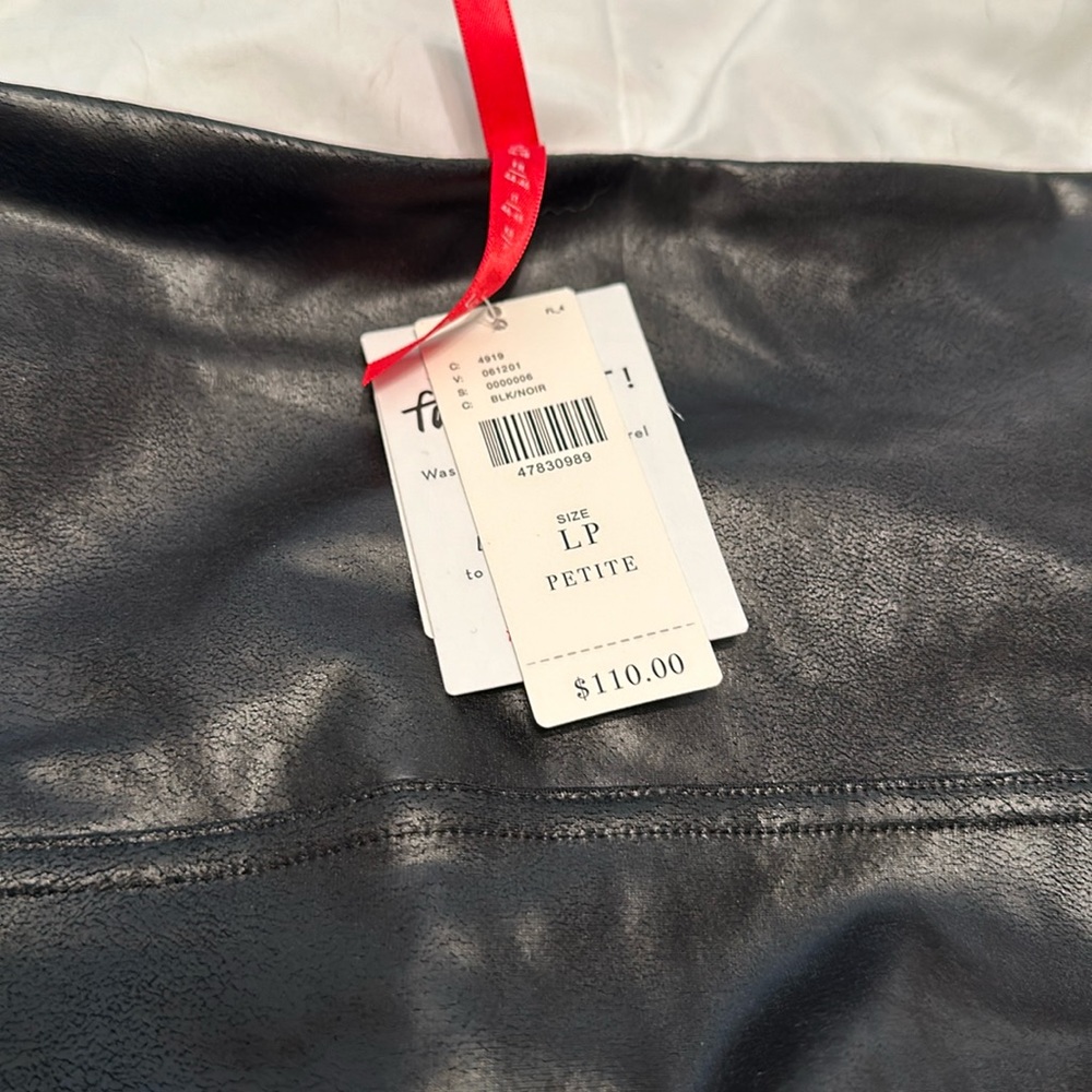 NWT Black Faux Spanx Leggings Size LP